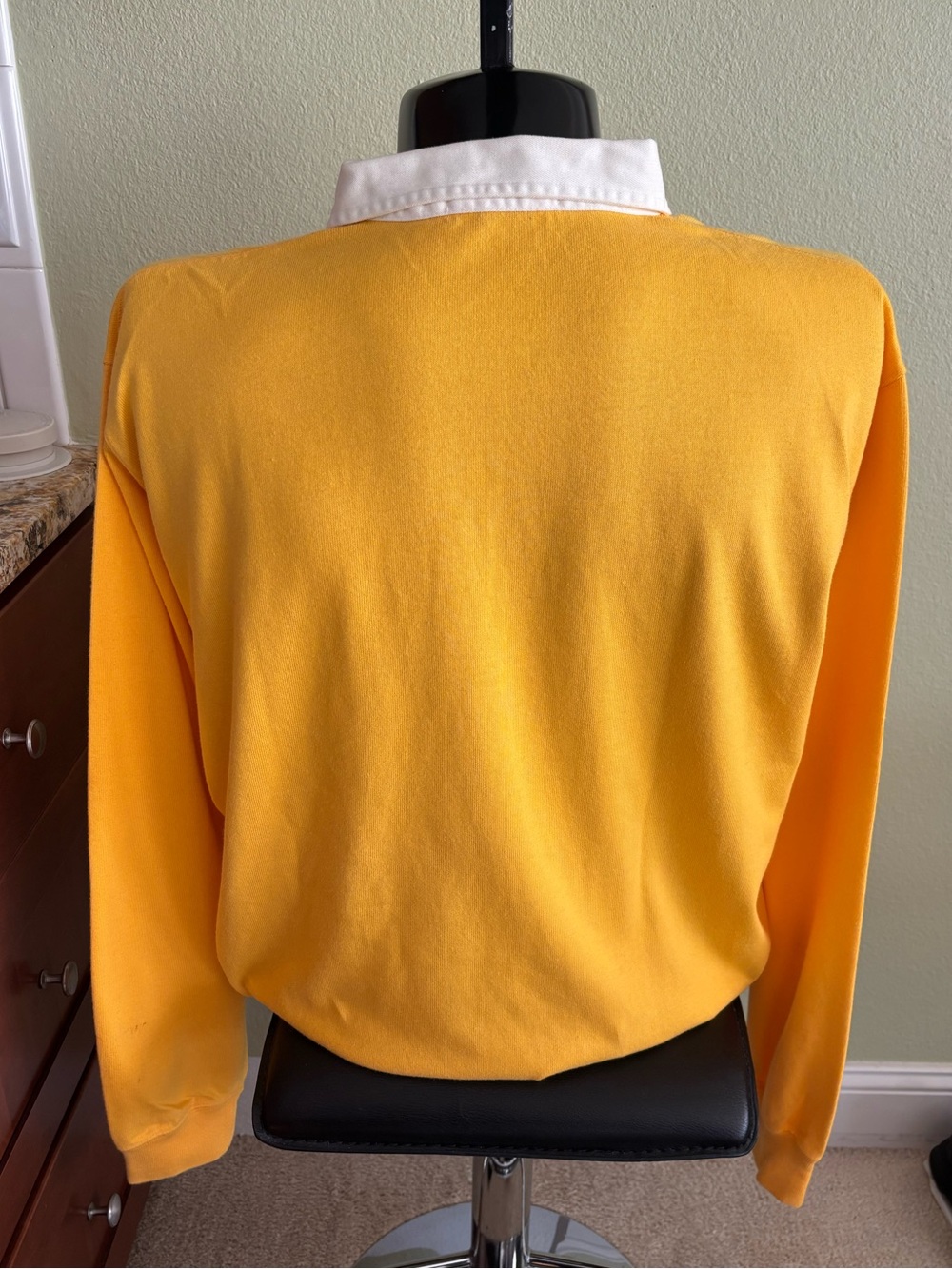 Vintage Ralph Lauren Long Sleeve Yellow Rugby Polo Shirt Size: XL - Picture 2 of 5